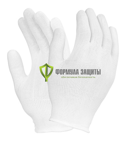 Перчатки нейлоновые без ПВХ, белые 1402 от интернет-магазина Формула Защиты