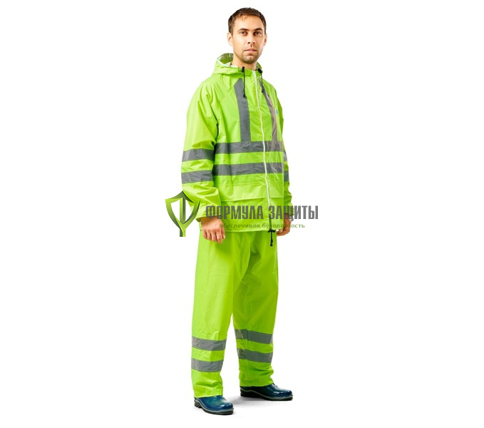Костюм влагозащитный сигнальный, куртка+брюки, лимонный с СОП от интернет-магазина Формула Защиты