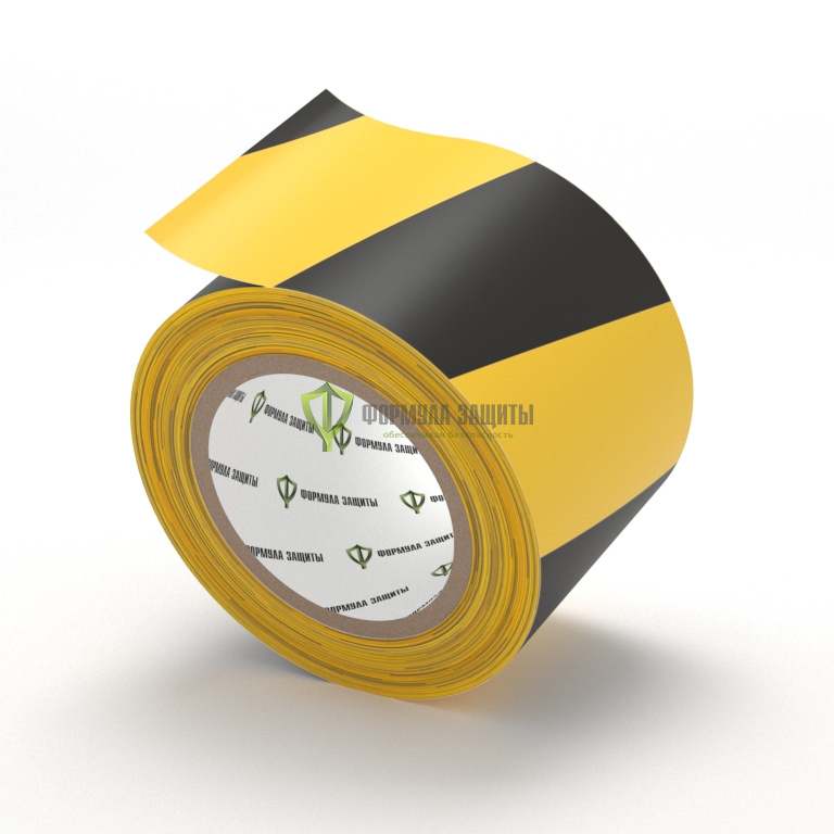 Разметочная лента ПВХ 75х33 (жёлто-чёрная) от интернет-магазина Формула Защиты