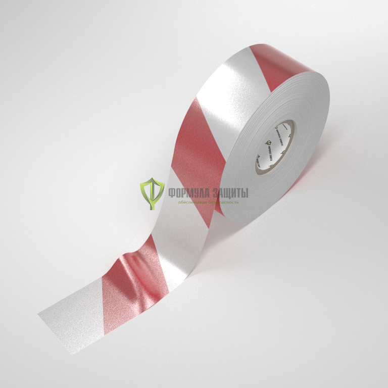 Лента оградительная светоотражающая 75х250 (красно-белая) от интернет-магазина Формула Защиты