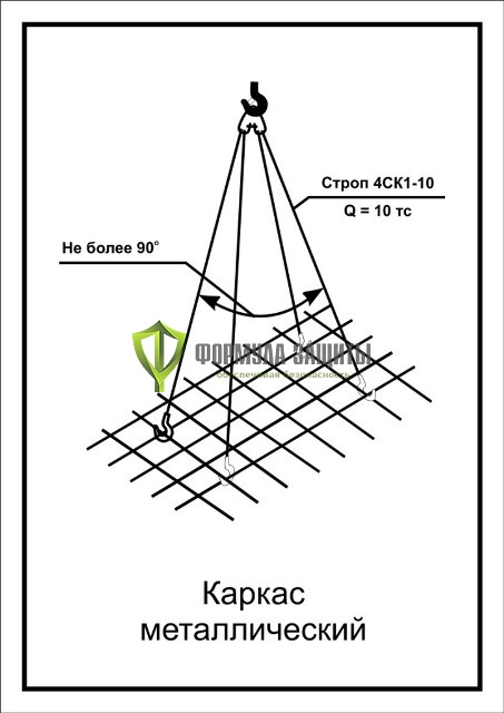 Схема «Каркас металлический-2» (300х400 мм) от интернет-магазина Формула Защиты