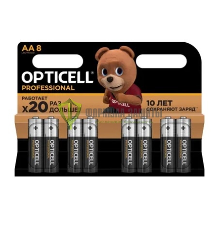 AA Батарейка OPTICELL Professional AA, 8 шт. от интернет-магазина Формула Защиты