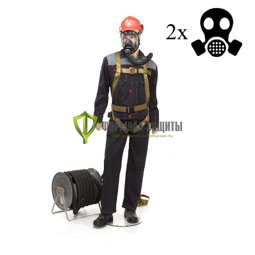 Противогаз ПШ-2-20РВ с антистатичной привязью, 2 маски от интернет-магазина Формула Защиты