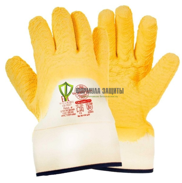 Перчатки с латексным покрытием, манжет - крага, Safeprotect от интернет-магазина Формула Защиты