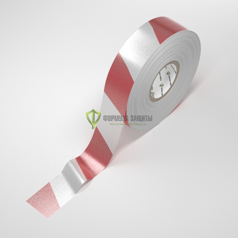Лента оградительная светоотражающая 50х200 (красно-белая) от интернет-магазина Формула Защиты