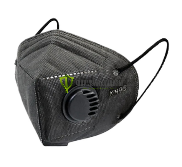 Респиратор KN95 с клапаном выдоха FFP2, черный от интернет-магазина Формула Защиты