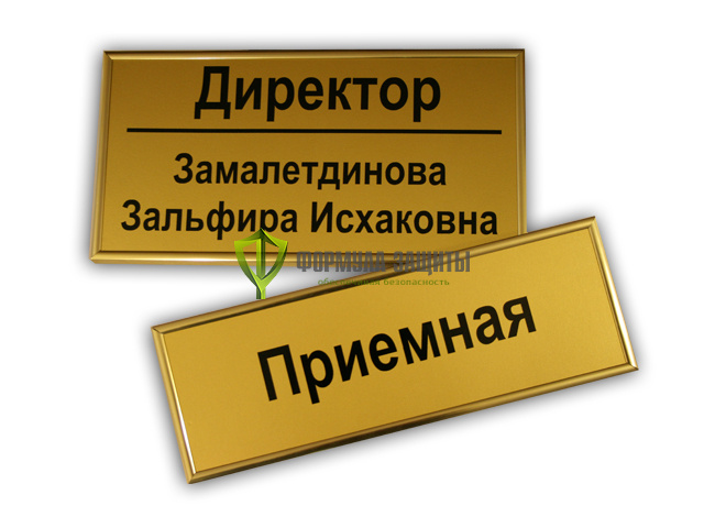 Табличка на пластике, в профиле "Nielsen" (300х120 мм) от интернет-магазина Формула Защиты
