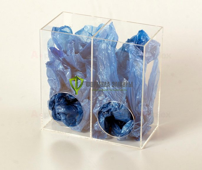 Настенный диспенсер для бахил с окошком от интернет-магазина Формула Защиты