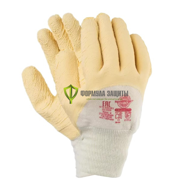 Перчатки с латексным покрытием, манжет - резинка от интернет-магазина Формула Защиты