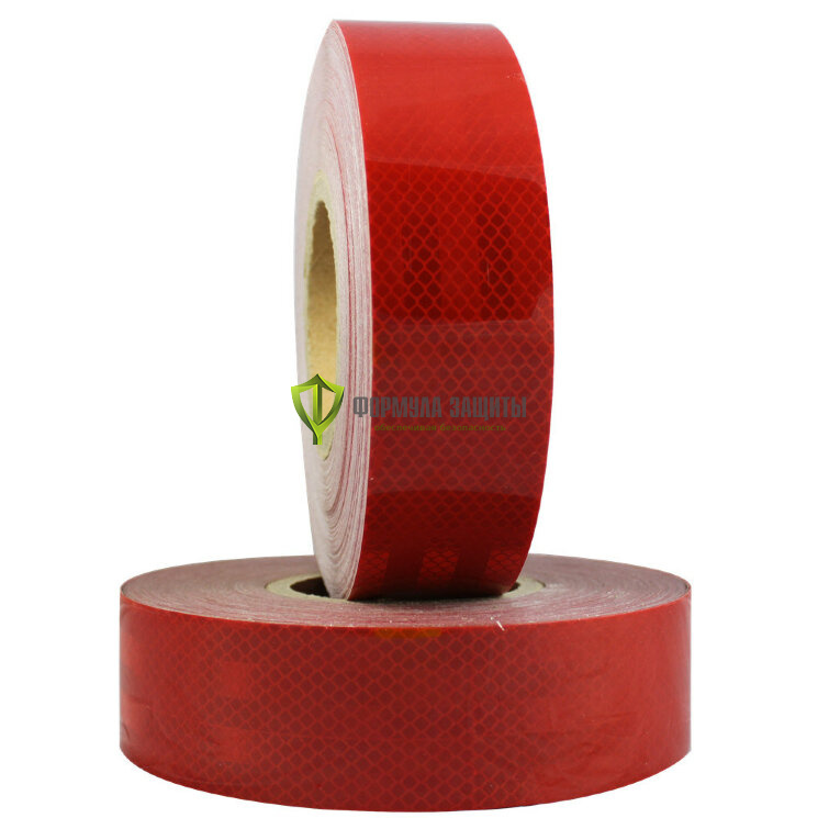 Светоотражающая самоклеящаяся микропризматическая лента 50х50 (красная) от интернет-магазина Формула Защиты