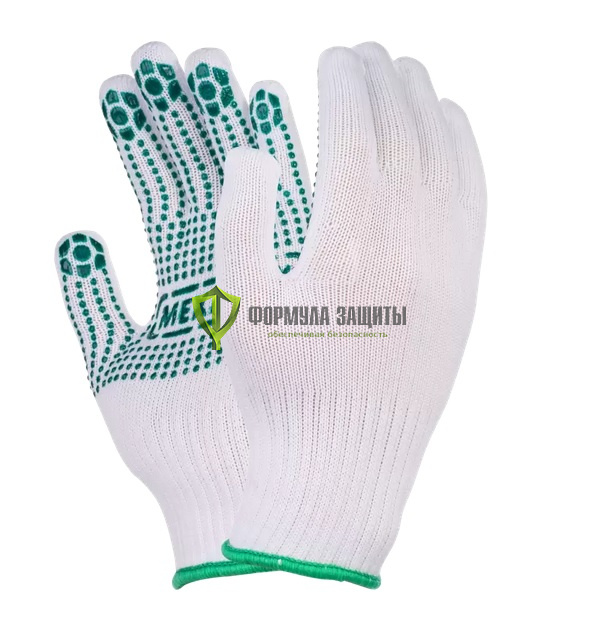 Перчатки нейлоновые с ПВХ Manipula Механик TNG-29, белые от интернет-магазина Формула Защиты