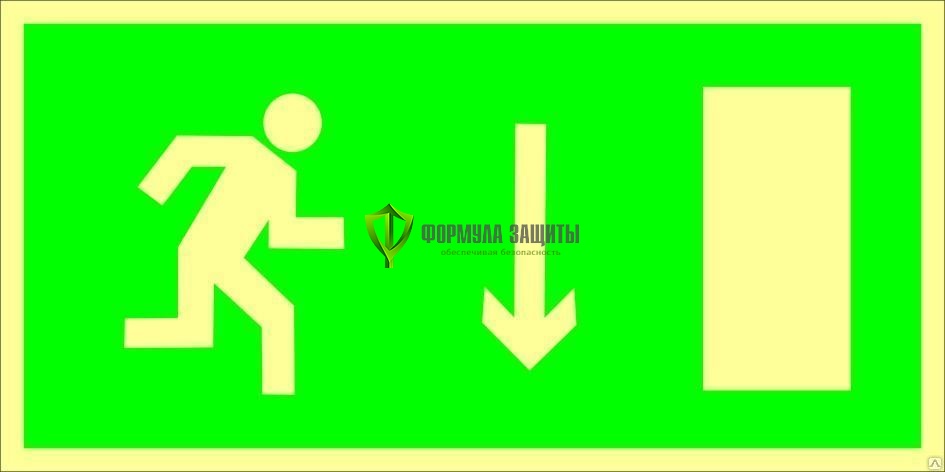 Знак ФЭС E09 «Указатель двери эвакуационного выхода (правосторонний)» (пластик) от интернет-магазина Формула Защиты