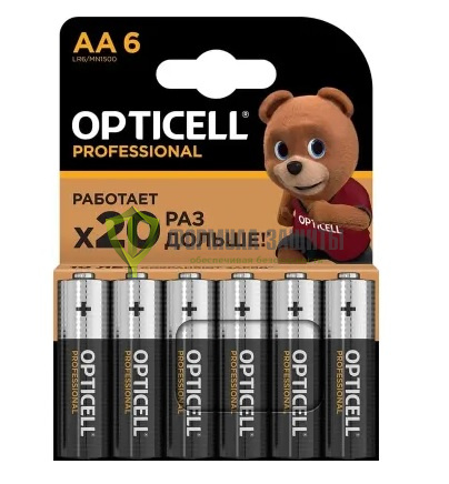 AA Батарейка OPTICELL Professional LR6, 6 шт. от интернет-магазина Формула Защиты