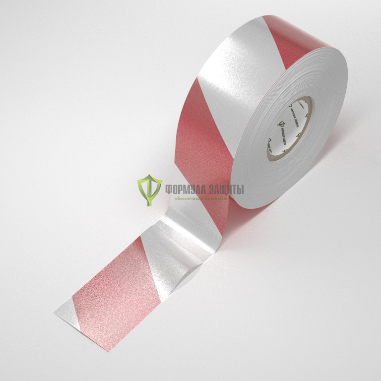Лента оградительная светоотражающая 75х200 (красно-белая) от интернет-магазина Формула Защиты