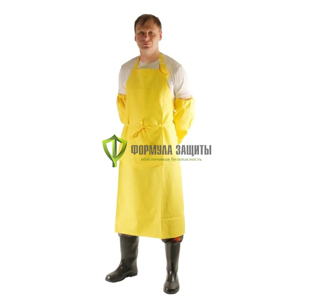 Фартук влагостойкий ПВХ 115 х 90 см с усилением, желтый от интернет-магазина Формула Защиты