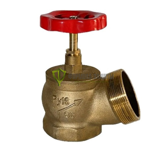 Клапан Ду-65 латунь угловой 125° муфта/цапка от интернет-магазина Формула Защиты