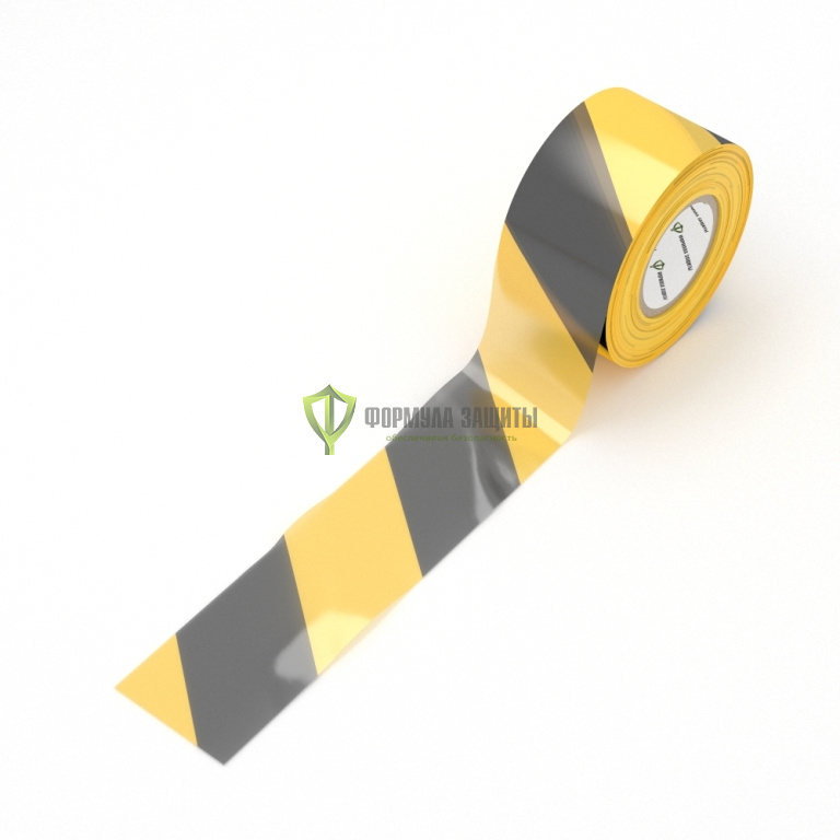 Лента оградительная 75х200 (жёлто-чёрная) от интернет-магазина Формула Защиты