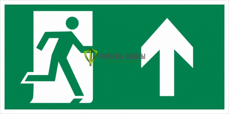 Знак E37 «Направление к эвакуационному выходу прямо» (пластик) от интернет-магазина Формула Защиты