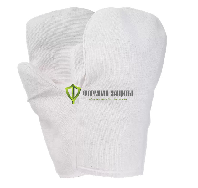 Рукавицы х/б, с двойным х/б наладонником, (р.2), ГОСТ, 225 г/м от интернет-магазина Формула Защиты