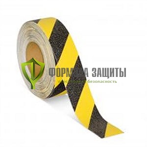 Противоскользящая фотолюминесцентная эластичная лента 50х6 (чёрно-жёлтая) от интернет-магазина Формула Защиты
