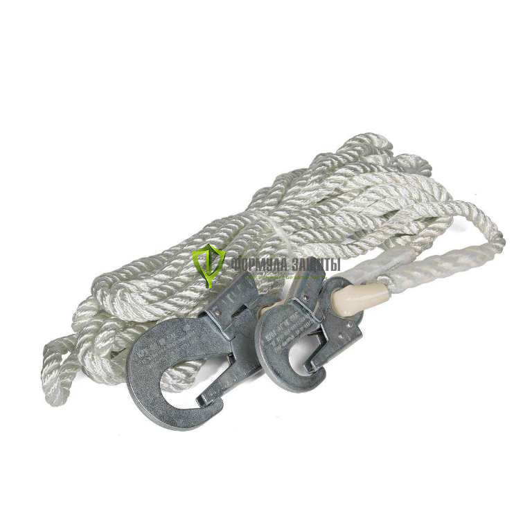 Канат страховочный КСЛ-10 с двумя карабинами от интернет-магазина Формула Защиты