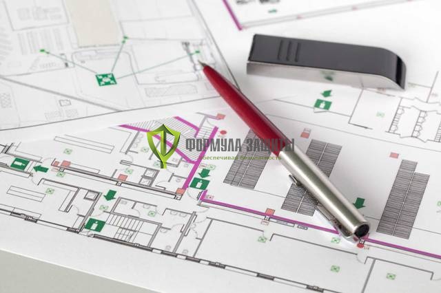 Разработка макета плана (схемы) эвакуации от интернет-магазина Формула Защиты