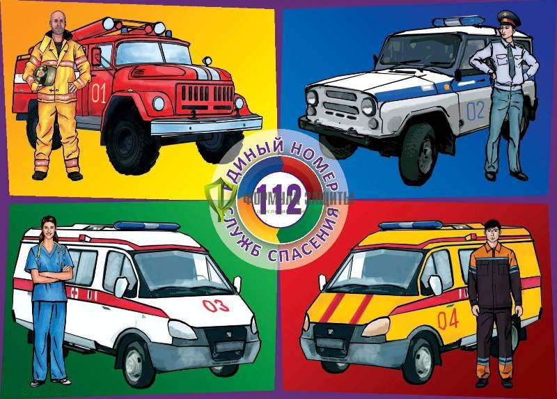 Плакат «Единый номер вызова служб спасения 112» от интернет-магазина Формула Защиты