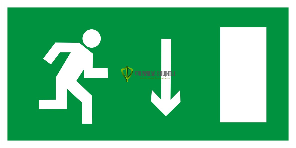 Знак E09 «Указатель двери эвакуационного выхода (правосторонний)» (металл) от интернет-магазина Формула Защиты