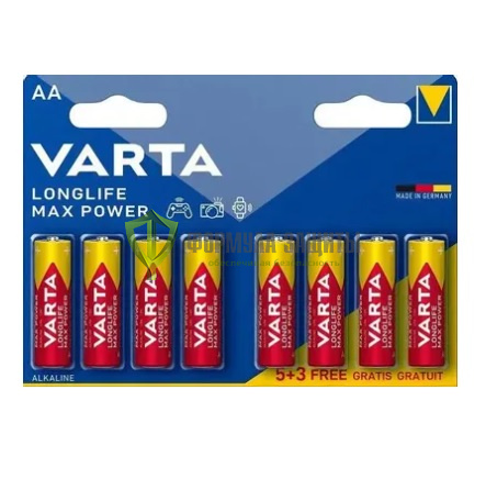 AA Батарейка VARTA LongLife Max Power Alkaline LR6 BL5+3, 8 шт. от интернет-магазина Формула Защиты