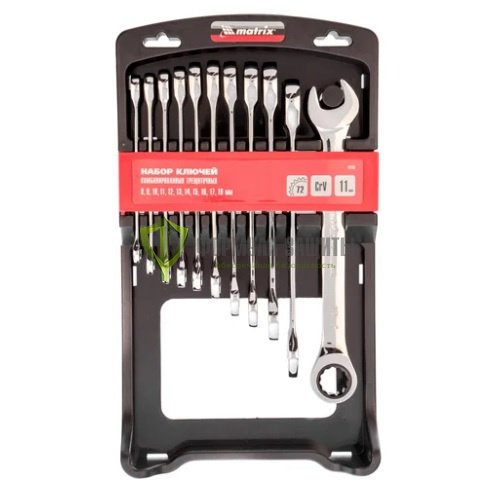 Набор комбинированных трещоточных ключей MATRIX 14795 от интернет-магазина Формула Защиты