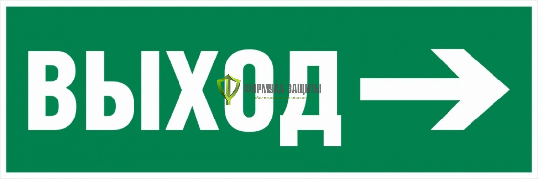 Знак E29 «Указатель выхода» (металл) от интернет-магазина Формула Защиты
