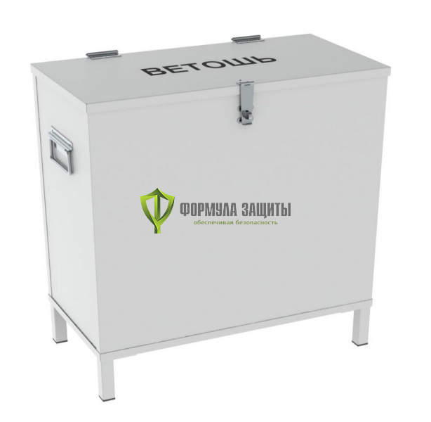 Металлический ящик для ветоши 700х580х300 светло-серый от интернет-магазина Формула Защиты