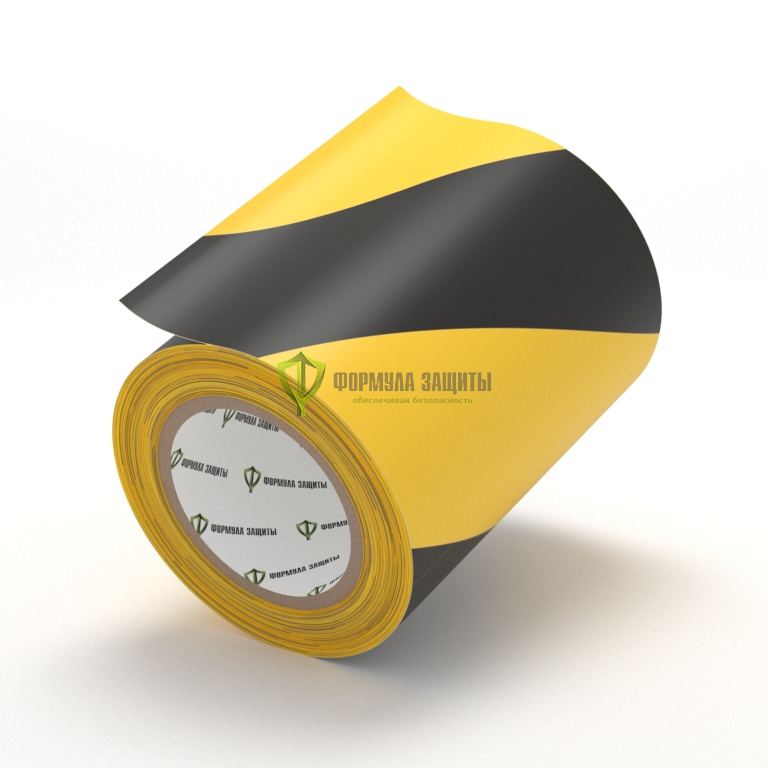 Разметочная лента ПВХ 150х33 (жёлто-чёрная) от интернет-магазина Формула Защиты