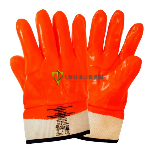 Перчатки ПВХ утеплённые бензомаслостойкие Пламя, манжет - крага от интернет-магазина Формула Защиты