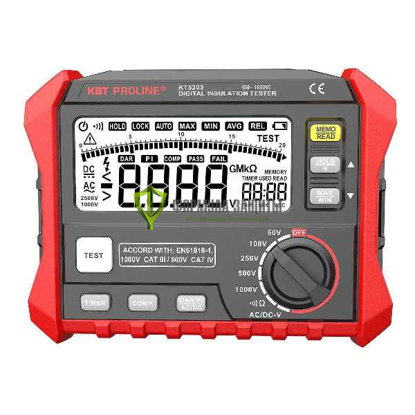 Тестер сопротивления изоляции до 100 ГОм KT 5203 PROLINE от интернет-магазина Формула Защиты