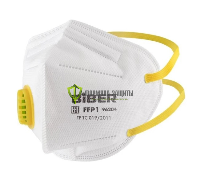 Фильтрующая полумаска с воздушным клапаном Biber БИБЕР 96204 от интернет-магазина Формула Защиты