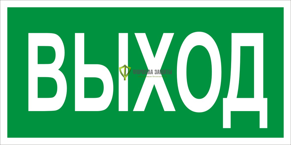 Знак E22 «Указатель выхода» (пластик) от интернет-магазина Формула Защиты