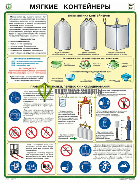 Плакат «Мягкие контейнеры» - 1 лист от интернет-магазина Формула Защиты