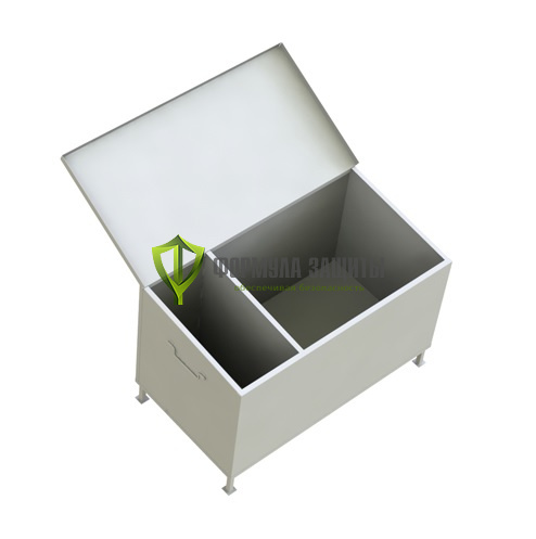 Металлический ящик для ветоши 550х1000х550 светло-серый от интернет-магазина Формула Защиты