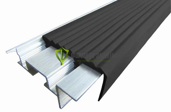 Алюминиевый закладной профиль Safestep 1200х43 (чёрный) от интернет-магазина Формула Защиты