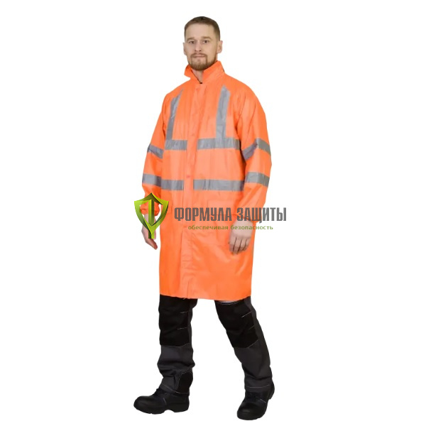 Плащ сигнальный оранжевый с СОП от интернет-магазина Формула Защиты
