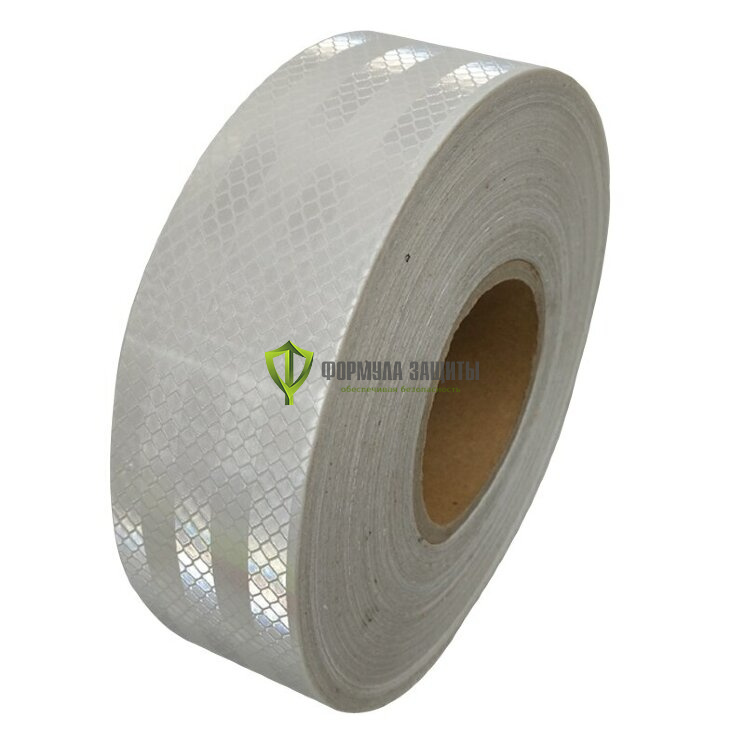 Светоотражающая самоклеящаяся микропризматическая лента 50х50 (белая) от интернет-магазина Формула Защиты