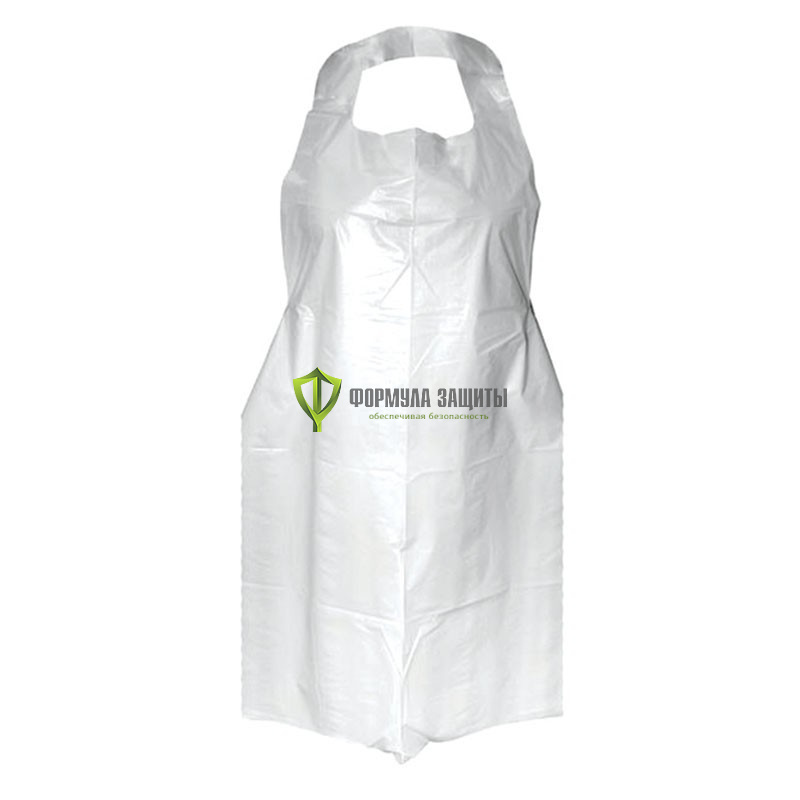 Фартук ПНД 70х110 белый (100 штук в упаковке) от интернет-магазина Формула Защиты