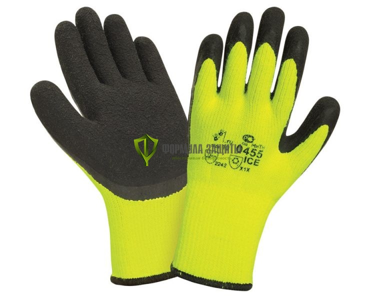 Перчатки латексные рифлёные утеплённые ICE 0455 от интернет-магазина Формула Защиты