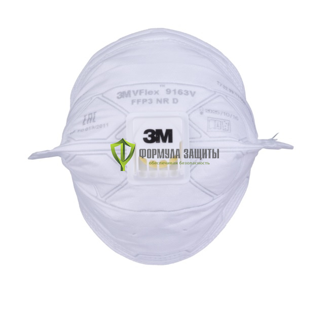 Респиратор 3М VFlex 9163V с клапаном выдоха, складной от интернет-магазина Формула Защиты