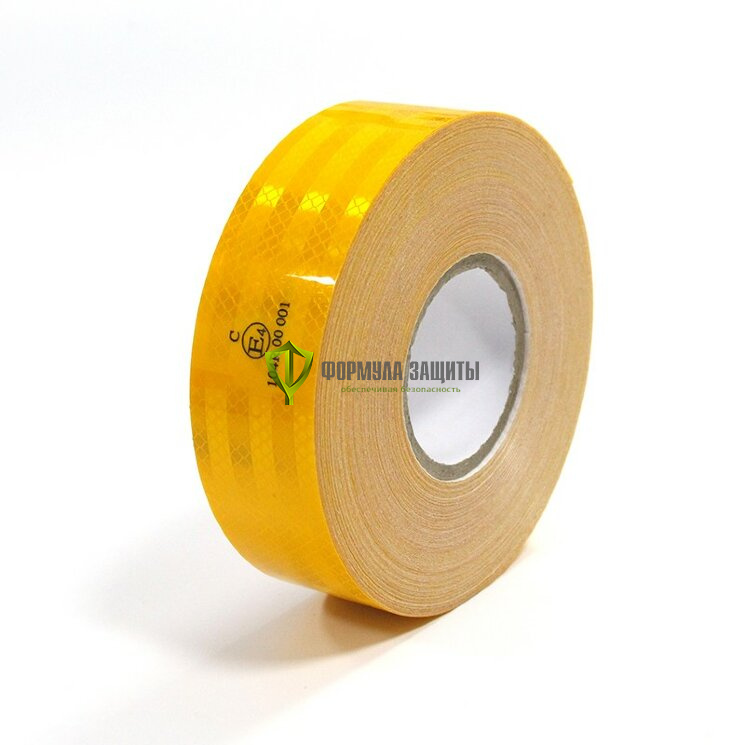 Светоотражающая самоклеящаяся микропризматическая лента 50х50 (желтая) от интернет-магазина Формула Защиты