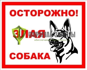 Табличка «Осторожно! Злая собака» от интернет-магазина Формула Защиты
