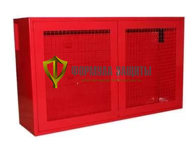 Щит пожарный металлический закрытый (1250х500х300) с сеткой от интернет-магазина Формула Защиты
