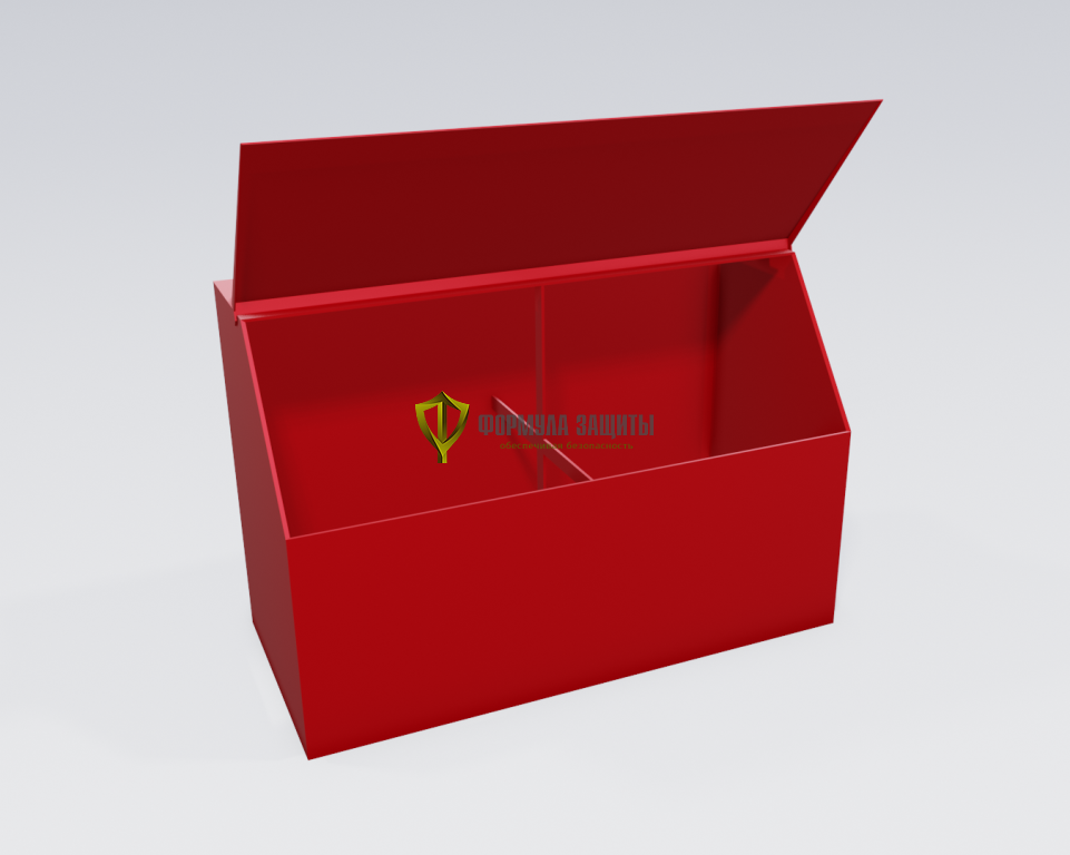 Металлический ящик для огарков 800х1200х550 красный от интернет-магазина Формула Защиты