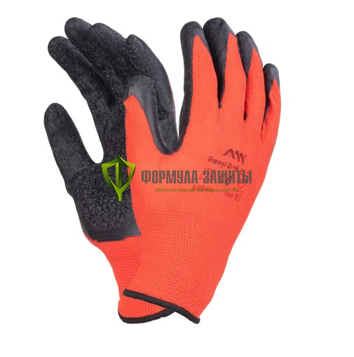 Перчатки нейлоновые с рифленым латексным покрытием от интернет-магазина Формула Защиты
